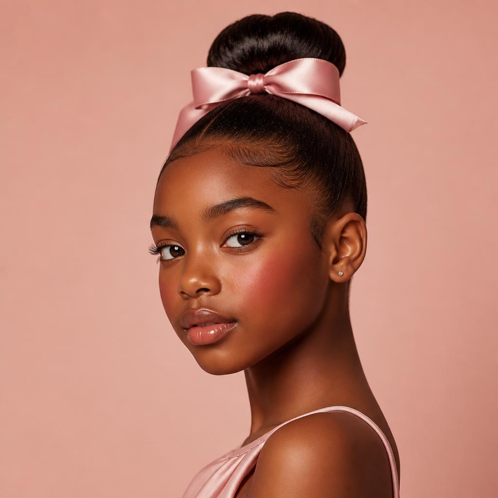 Ballerina Bun hairstyle styled with Krown & Co hair accessories