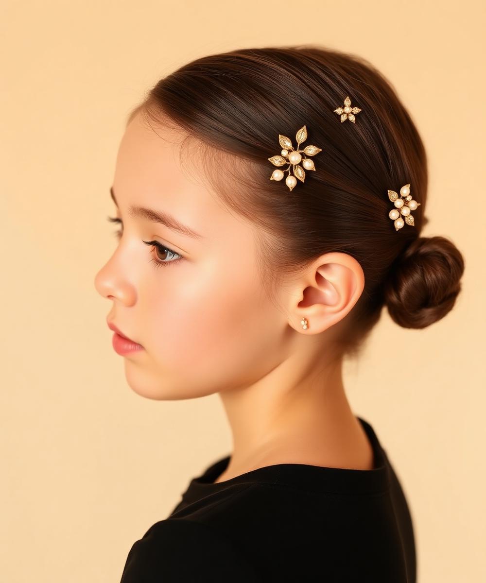 Gold-Pinned Half Up hairstyle styled with Krown & Co hair accessories